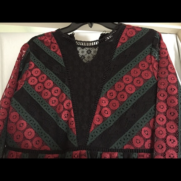 NWT olive/Red/Black Lace Dress - Picture 2 of 7